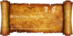 Nikolics Gotlib névjegykártya